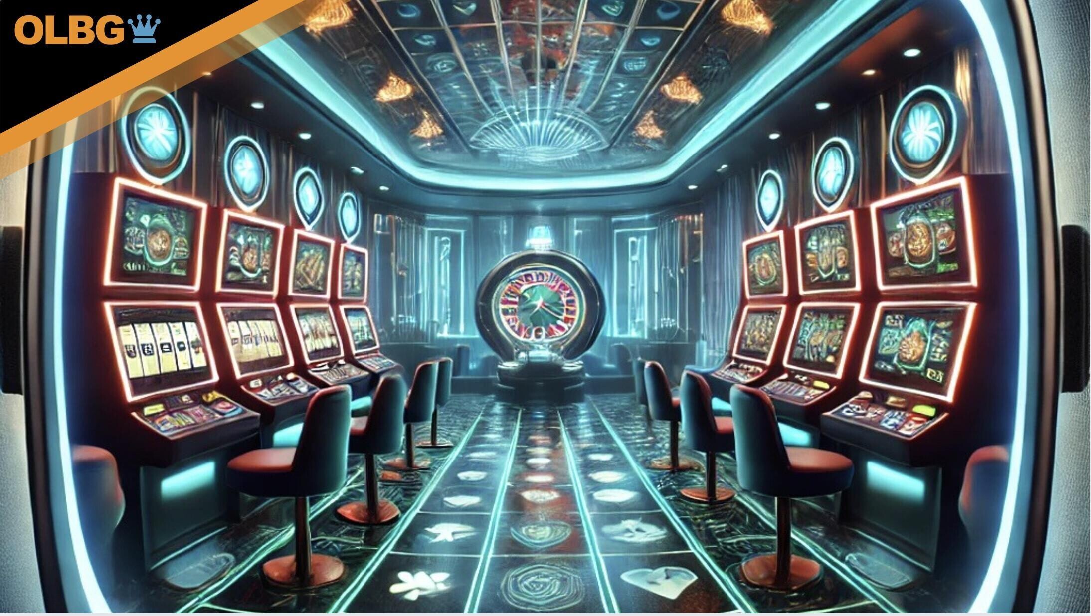 A look inside a VR casino using a headset.