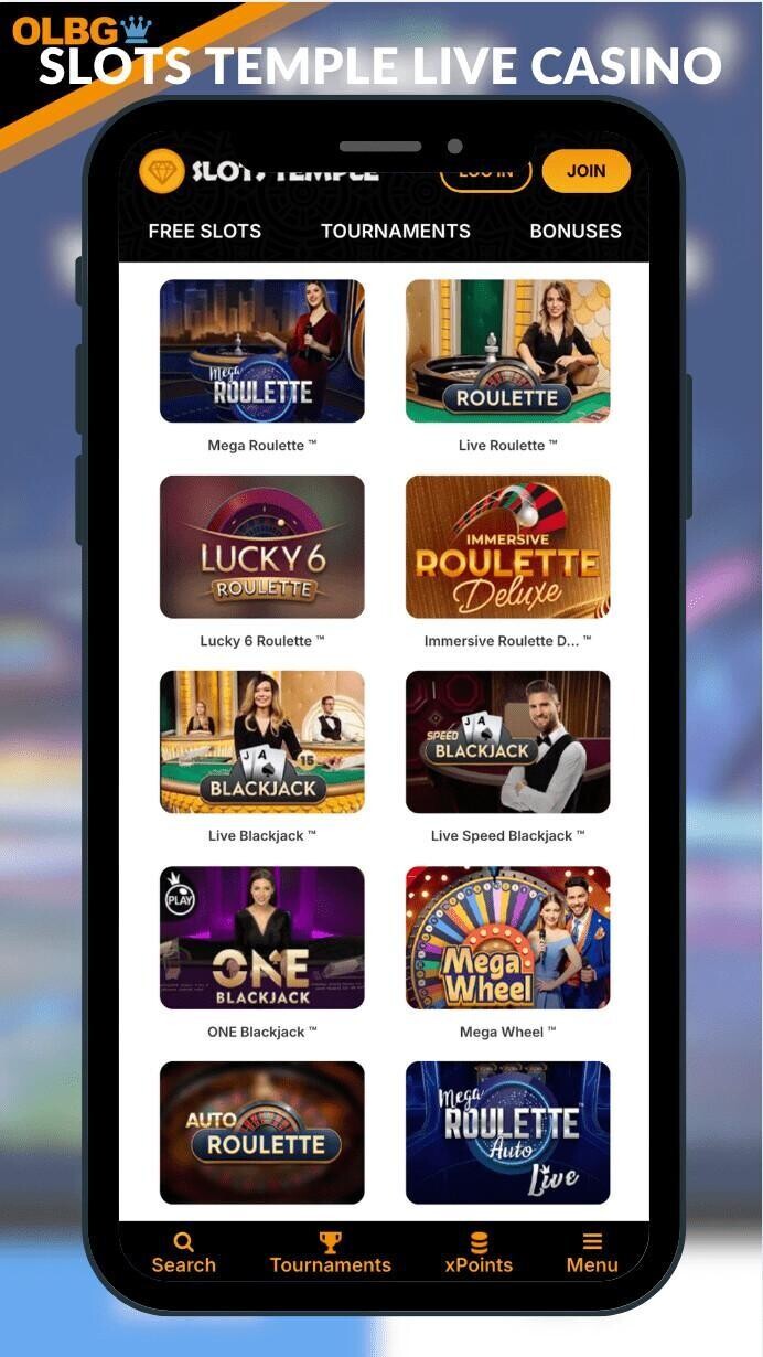 Slots Temple Casino live dealer section