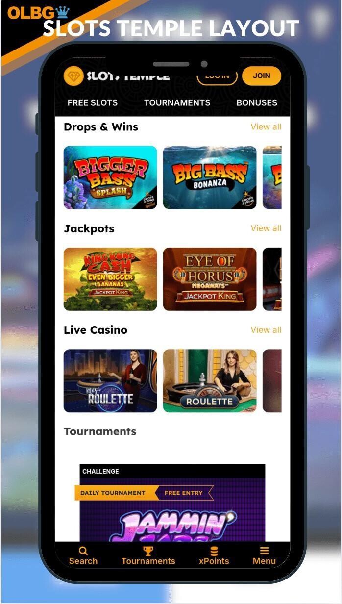 The Slots Temple Casino layout