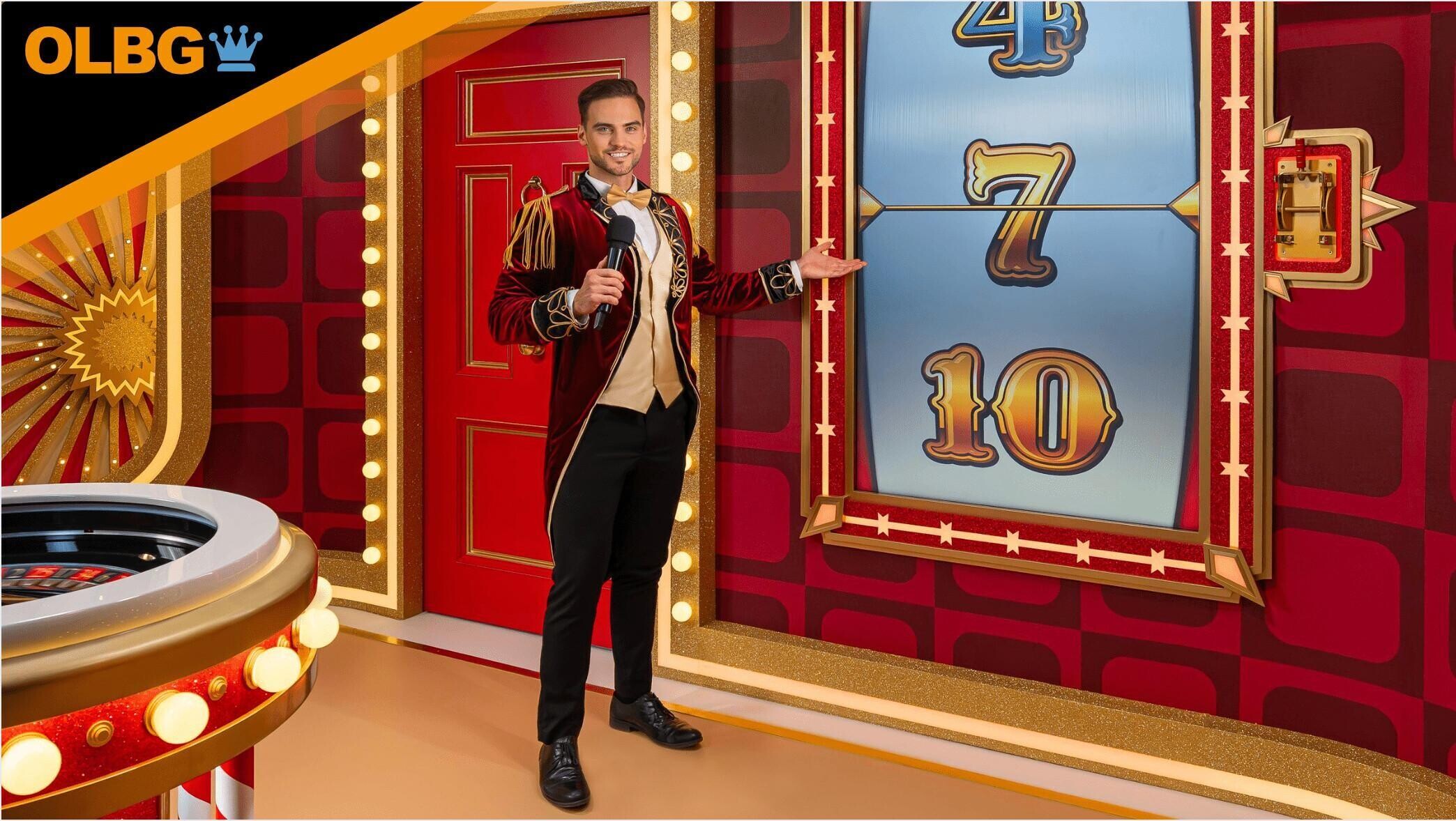 A Red Door Roulette host introduces the bonus rounds