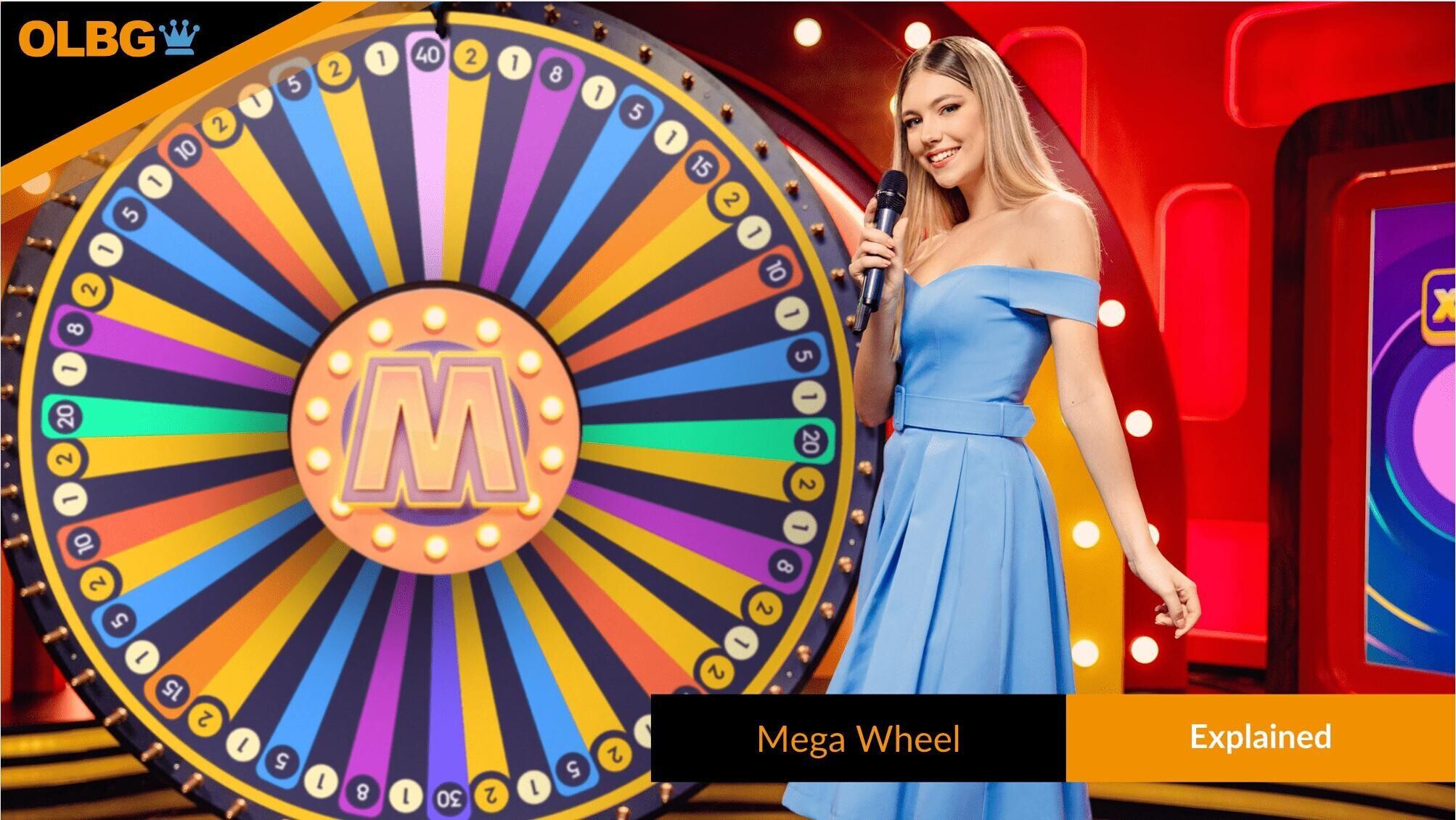 A host gets the action underway during a game of Mega Wheel by Pragmatic Play