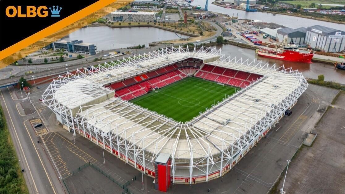 Aerial General View of the Riverside Stadium, Middlesbrough, England, United Kingdom on 29 September 2024