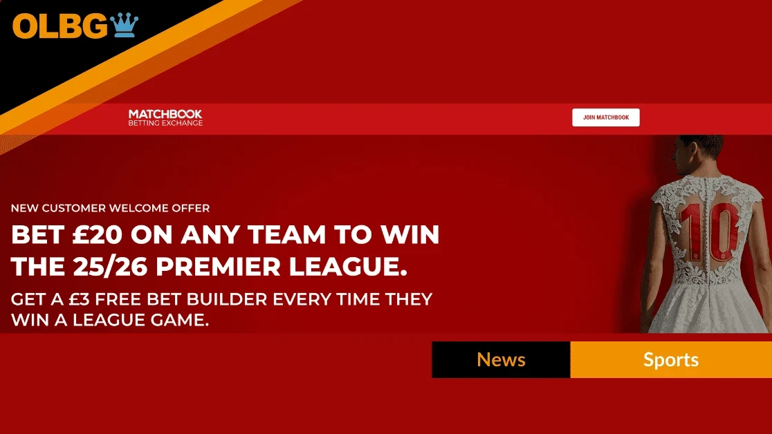 Matchbook Premier League Offer: Bet £20 on a Premier League Winner and get £3 Bet Builder Every Time They Win Matchbook Premier League Offer: Bet £20 on a Premier League Winner and get £3 Bet Builder Every Time They Win