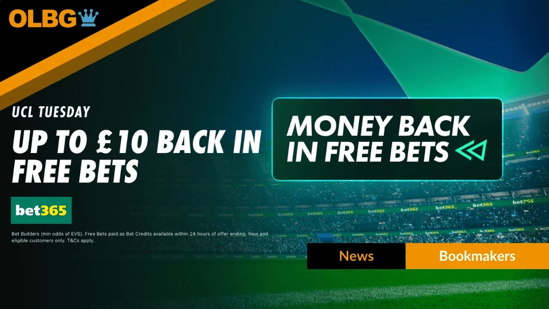 Bet365 Champions League Offer: Get £10 in Free Bets if your Bet Builder bet loses when you bet on Tuesday's 20:00 BST UCL matches Bet365 Champions League Offer: Get £10 in Free Bets if your Bet Builder bet loses when you bet on Tuesday's 20:00 BST UCL matches