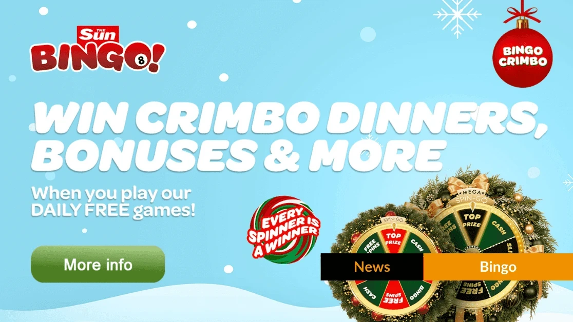Sun Bingo Christmas Promo: Spin the Crimbo Wheel to Win Hampers, Cash & Bonuses Sun Bingo Christmas Promo: Spin the Crimbo Wheel to Win Hampers, Cash & Bonuses