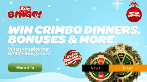 Sun Bingo Christmas Promo: Spin the Crimbo Wheel to Win Hampers, Cash & Bonuses