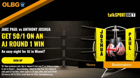 TalkSPORT Bet Offer: Get 50/1 on Anthony Joshua to Win in Round 1 vs Jake Paul when you join