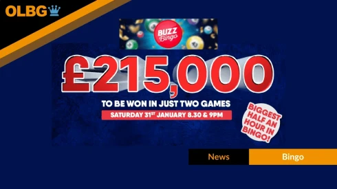 Buzz Bingo’s Huge £215,000 Jackpot Night Confirmed for January 31st