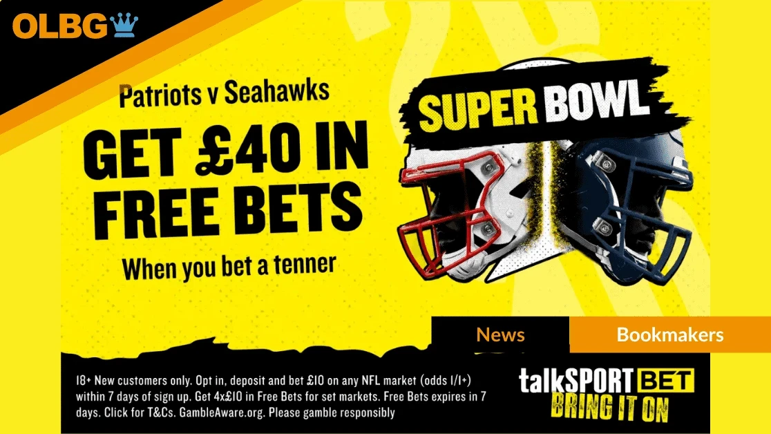 talkSPORT BET Super Bowl Offer: Bet £10 Get £40 in Free Bets for Super Bowl LX talkSPORT BET Super Bowl Offer: Bet £10 Get £40 in Free Bets for Super Bowl LX