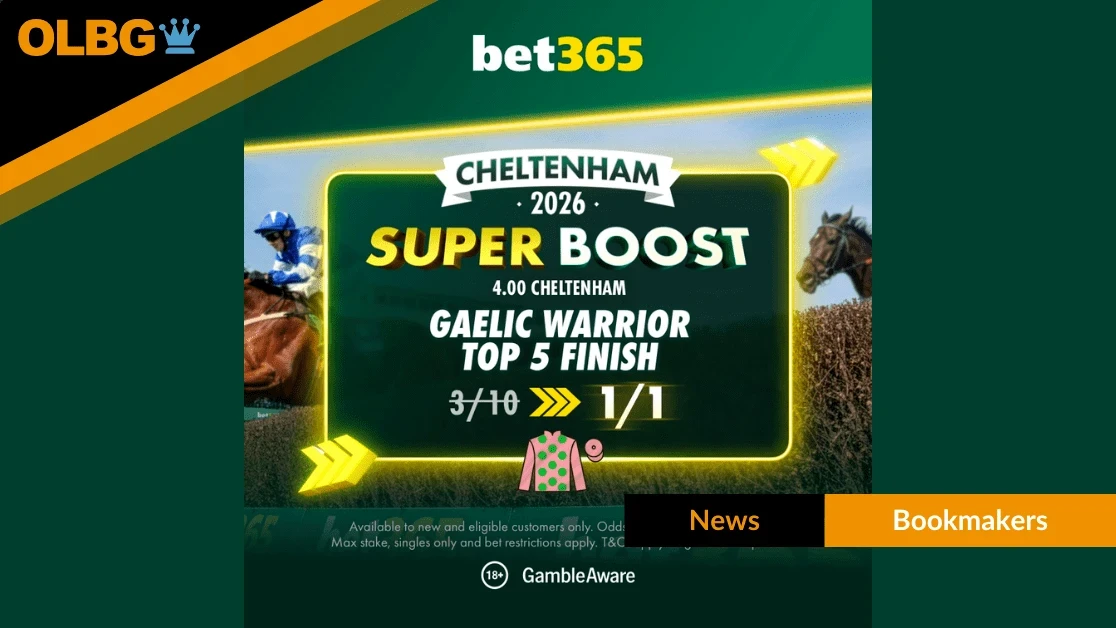 bet365 Gold Cup Super Boost: Gaelic Warrior Top 5 Boosted to Evens bet365 Gold Cup Super Boost: Gaelic Warrior Top 5 Boosted to Evens
