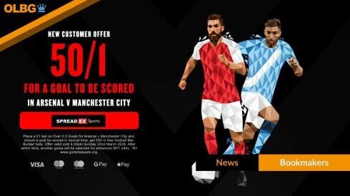 SpreadEx Offer 50/1 New Customer Boost for Arsenal vs Man City Carabao Cup Final