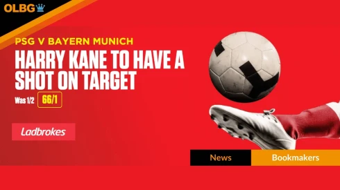 Ladbrokes 66/1 New Customer Offer: Harry Kane Shot on Target Boost vs PSG
