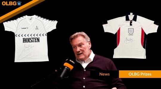 OLBG Prizes Launch Glenn Hoddle Signed Shirt Giveaways After Jeff Stelling Show Appearance