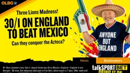 talkSPORT BET Launch 30/1 England to Beat Mexico Enhanced Odds Offer for World Cup Round of 16