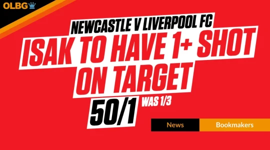 Ladbrokes 50/1 Isak Shot on Target vs Newcastle Offer