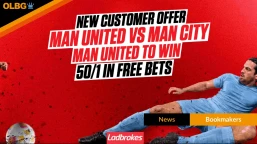Ladbrokes 50/1 Man United to Beat Man City Derby Offer