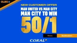 Coral 50/1 Man City to Beat Man United Derby Offer