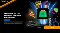 Betway Casino Welcome: Bet £20 Get 150 Free Spins + Uber Eats £10 Voucher