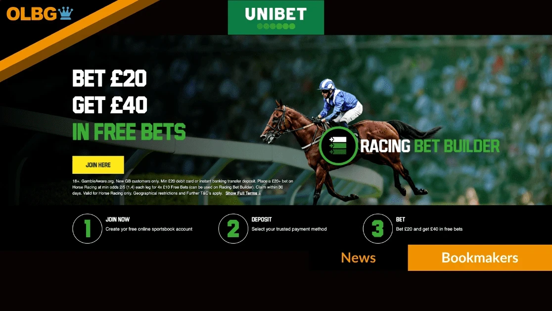 Unibet Horse Racing Welcome: Bet £20 Get £40 in Free Bets Unibet Horse Racing Welcome: Bet £20 Get £40 in Free Bets