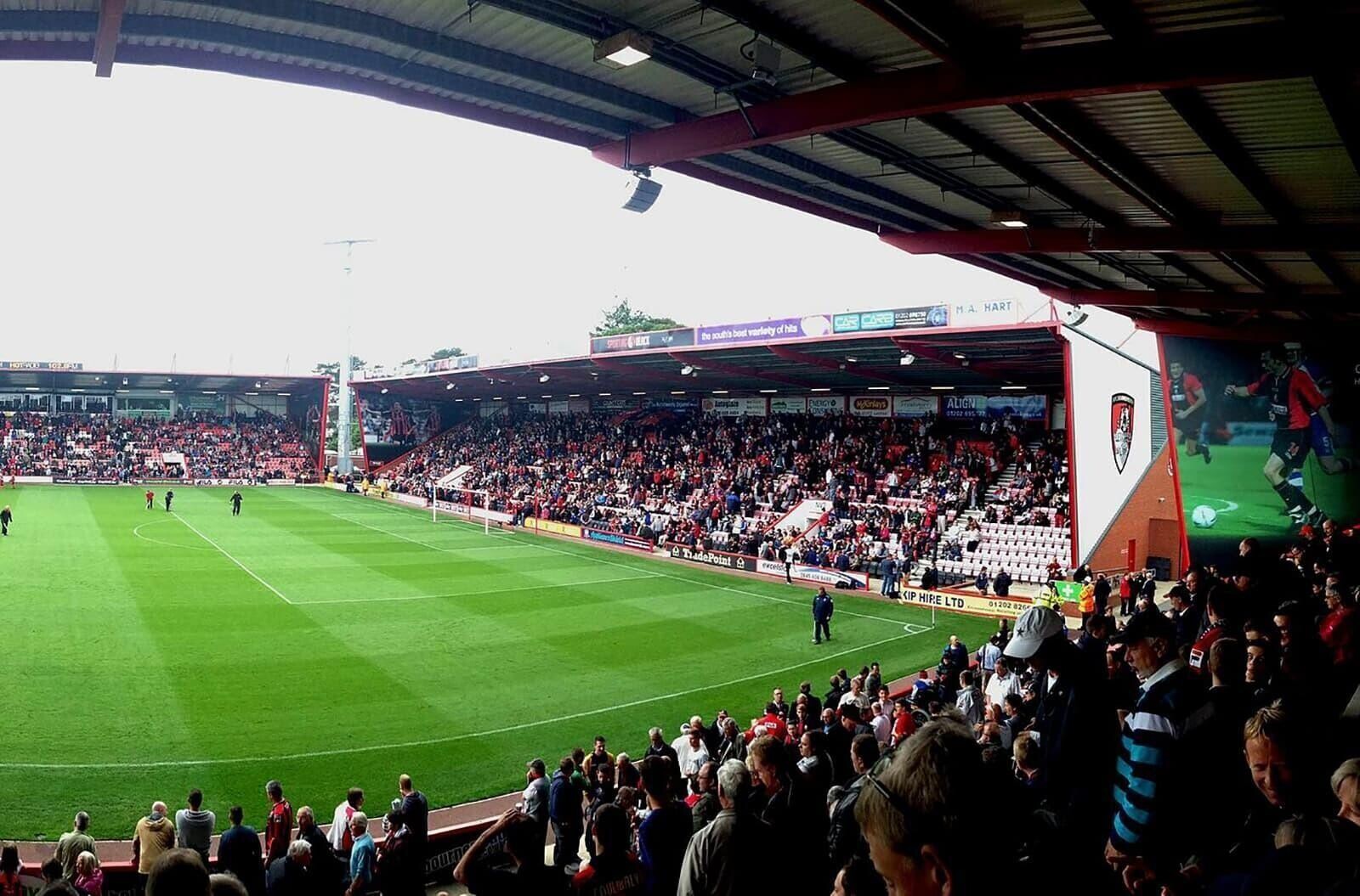 Formerly known as Dean Court, Bournemouth's football Stadium is now known as the Vitality