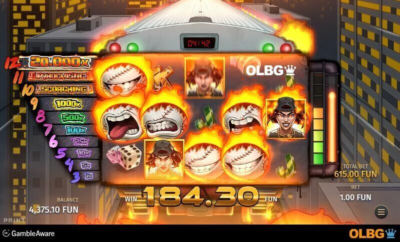 12 Burning Baseballs slot Blazing Train Bonus feature screenshot