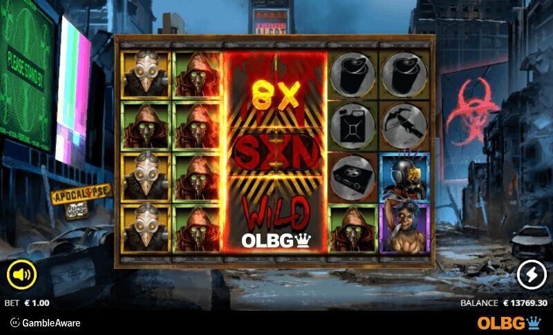 Apocalypse slot Super xNudge Wild feature screenshot
