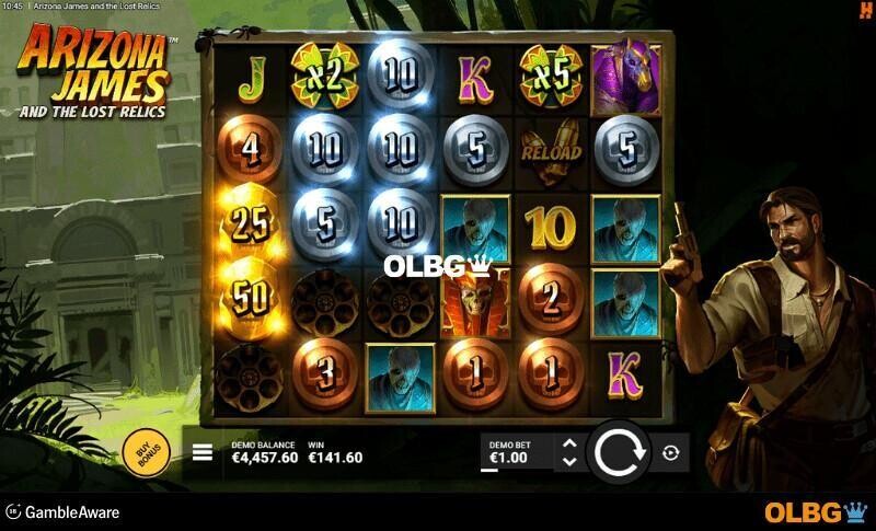 Arizona James and the Lost Relics slot Pistol Reveals feature screenshot