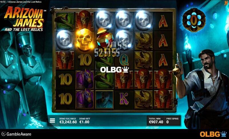 Arizona James and the Lost Relics slot The Crystal Caverns feature screenshot