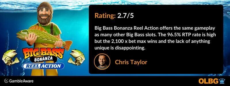 Big Bass Bonanza Reel Action slot OLBG rating banner