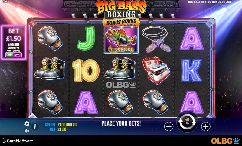 Big Bass Boxing Bonus Round slot base game screenshot