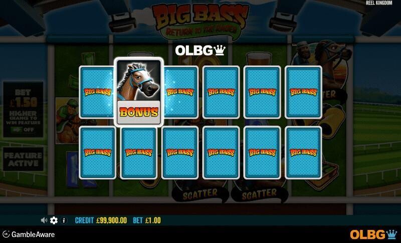Big Bass Return to the Races slot Free Spins feature screenshot