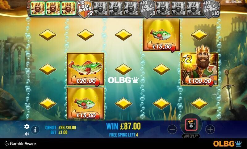 Big Bass Secrets of the Golden Lake slot Golden Lake Free Spins feature screenshot