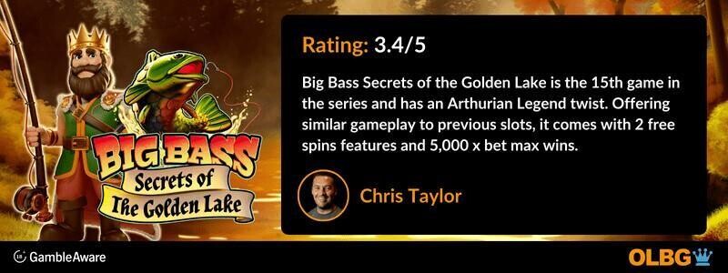 Big Bass Secrets of the Golden Lake slot OLBG Rating banner