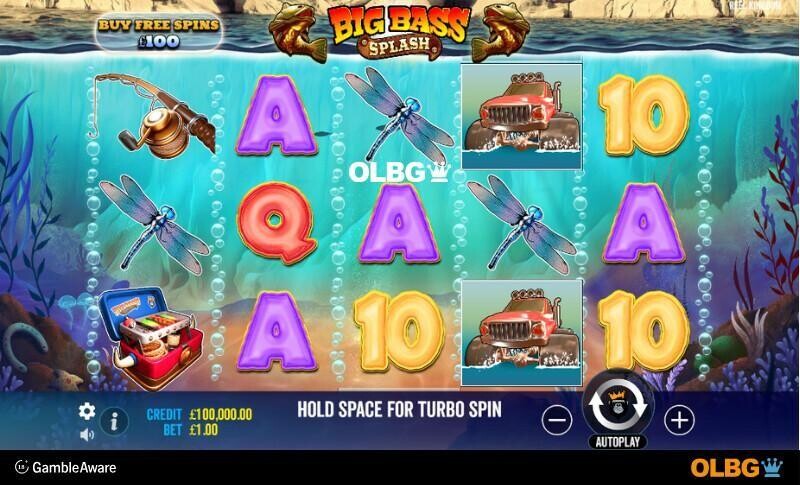 Big Bass Splash slot base game screenshot
