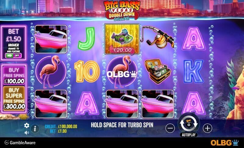 Big Bass Vegas Double Down Deluxe slot base game screenshot