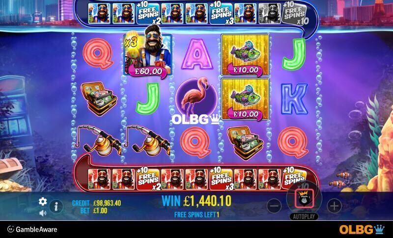 Big Bass Vegas Double Down Deluxe slot Free Spins feature screenshot