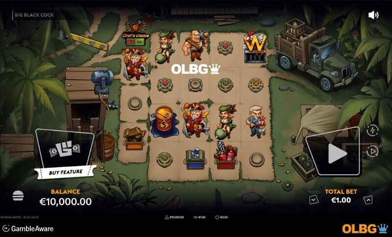 Big Black Cock slot base game screenshot