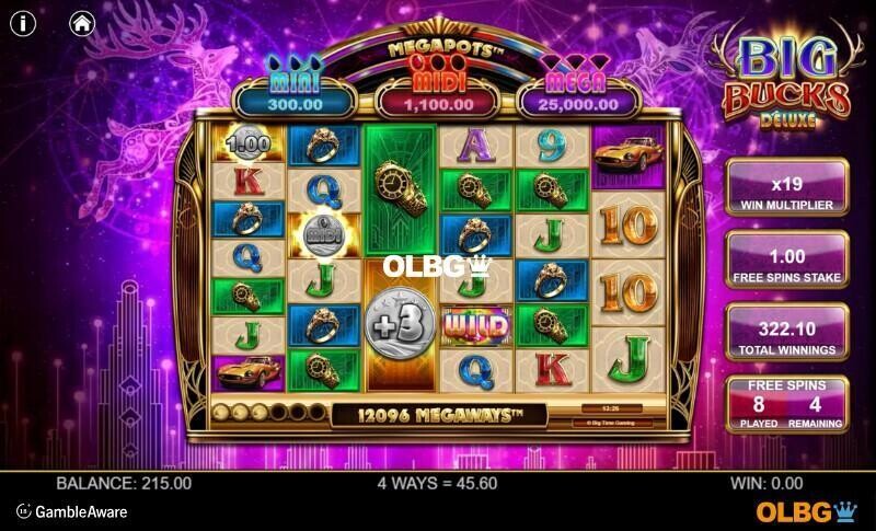 Big Bucks Deluxe slot Free Spins feature screenshot