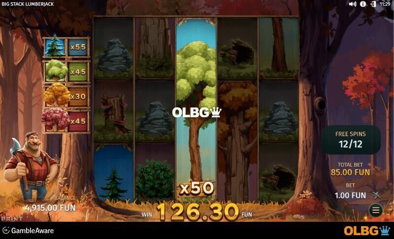 Big Stack Lumberjack slot Lumberjack Spins feature screenshot
