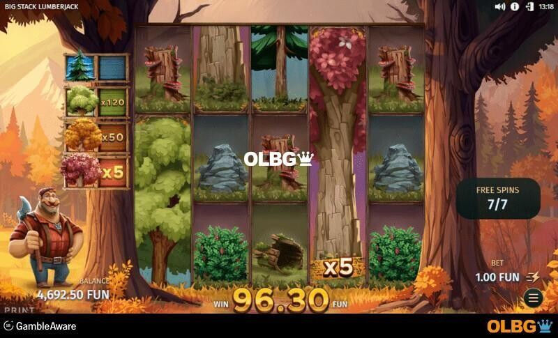 Big Stack Lumberjack slot Ultimate Lumberjack Spins feature screenshot