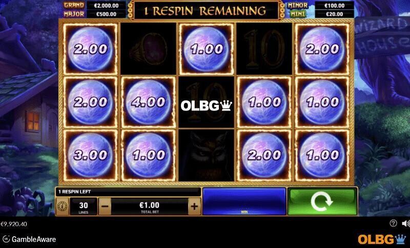 Blue Wizard slot Fire Blaze Respin feature screenshot