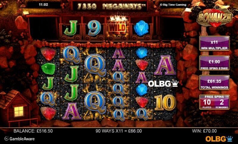 Bonanza Megaways slot Free Spins feature screenshot