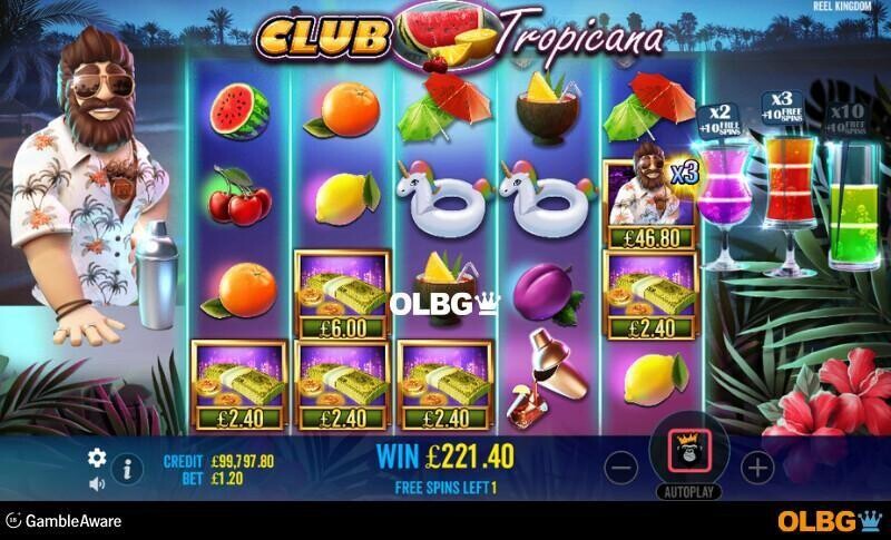 Club Tropicana slot Free Spins feature screenshot