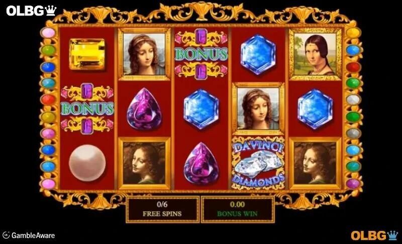 da vinci diamonds slot free spins feature screenshot