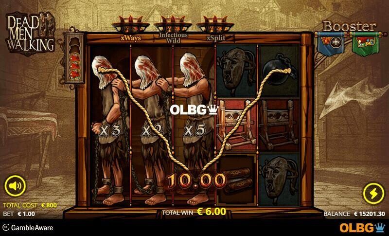 Dead Men Walking slot xNudge Wilds feature screenshot