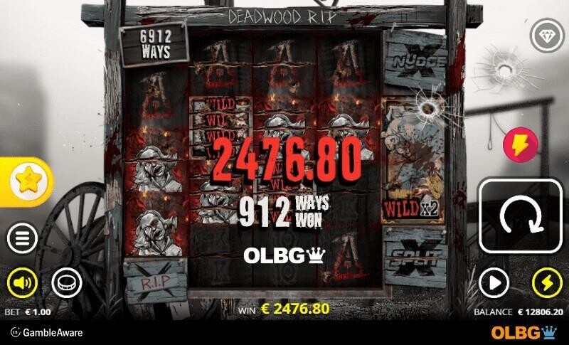 Deadwood RIP slot xSplit Wilds feature screenshot