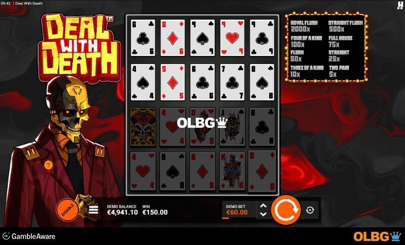 Deal with Death slot Poker Mode feature screenshot