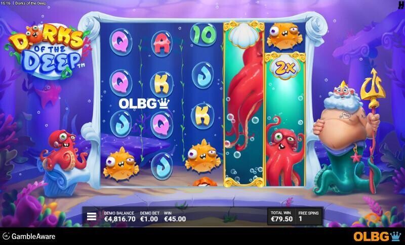 Dorks of the Deep slot Deep Blue Bonus Game feature