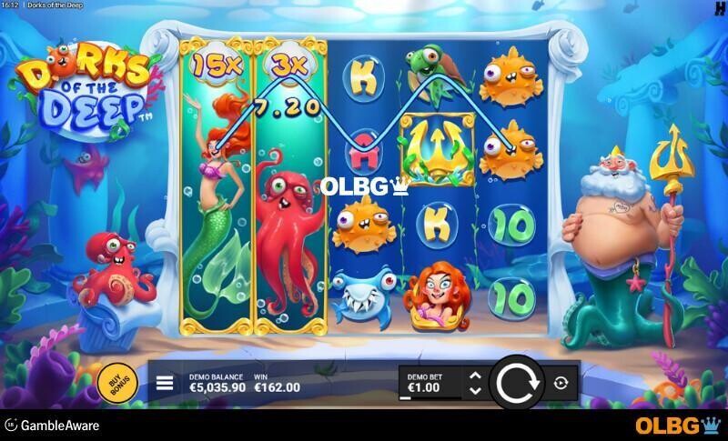 Dorks of the Deep slot Expanding Wild Reels feature screenshot