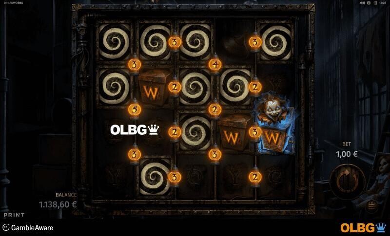 Dreadworks slot Jack-in-the-Box Wilds feature screenshot